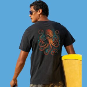 Tribal Octopus - Jet Black Short Sleeve Pima T-Shirt