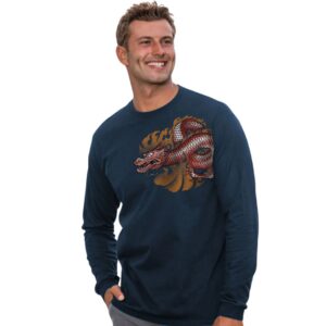 Dragon Summit - Navy Long Sleeve Crewneck T-Shirt